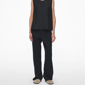 6397 Wool Twill Oversized Trouser in Black Size 8